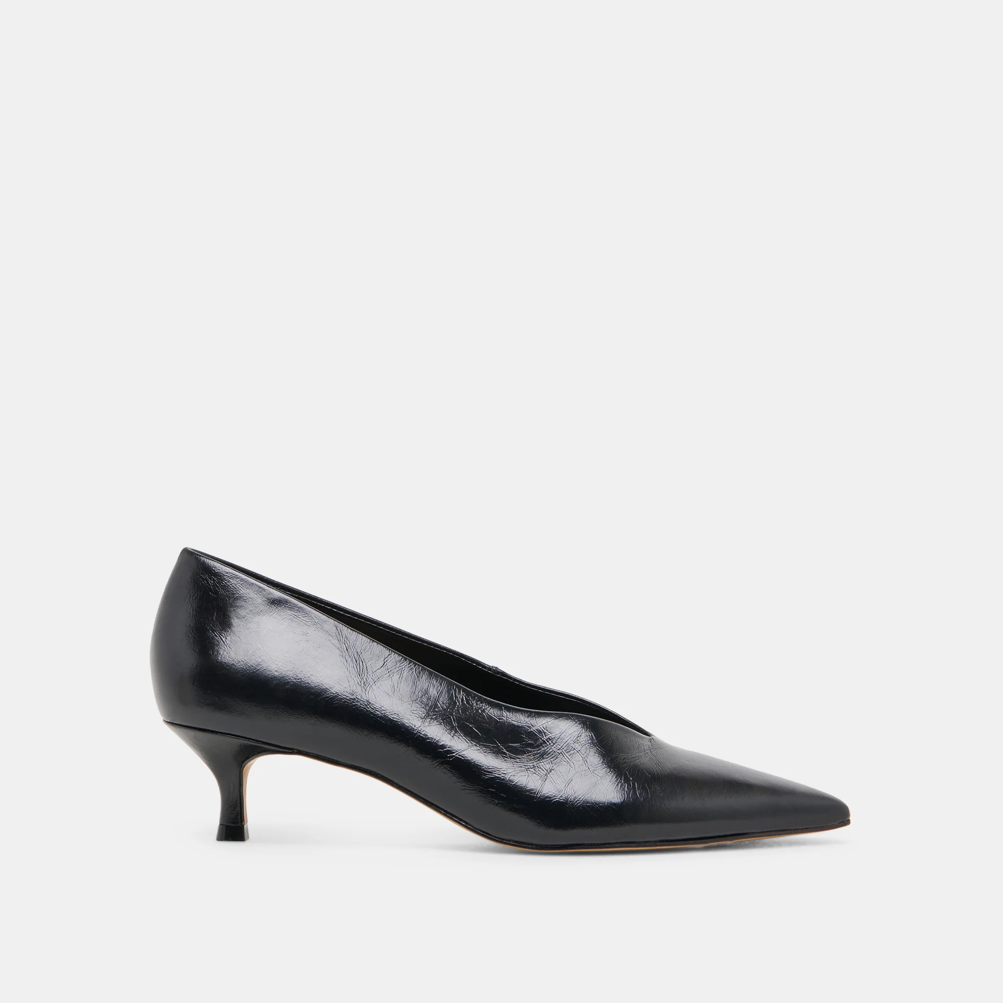 ALWYN HEELS MIDNIGHT CRINKLE PATENT | DolceVita.com