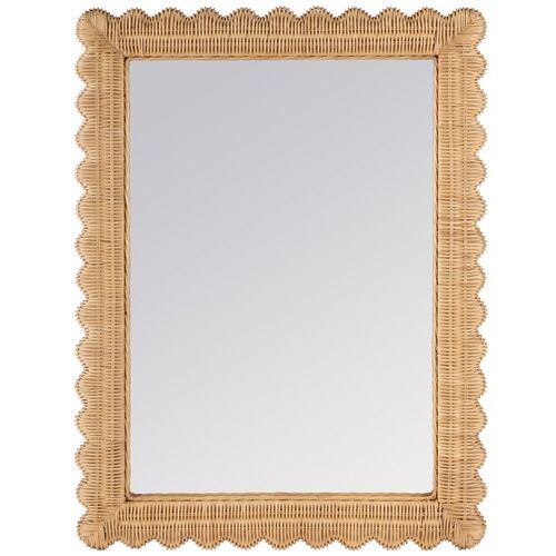 Sunny Scallop Rattan Wall Mirror, Natural | One Kings Lane