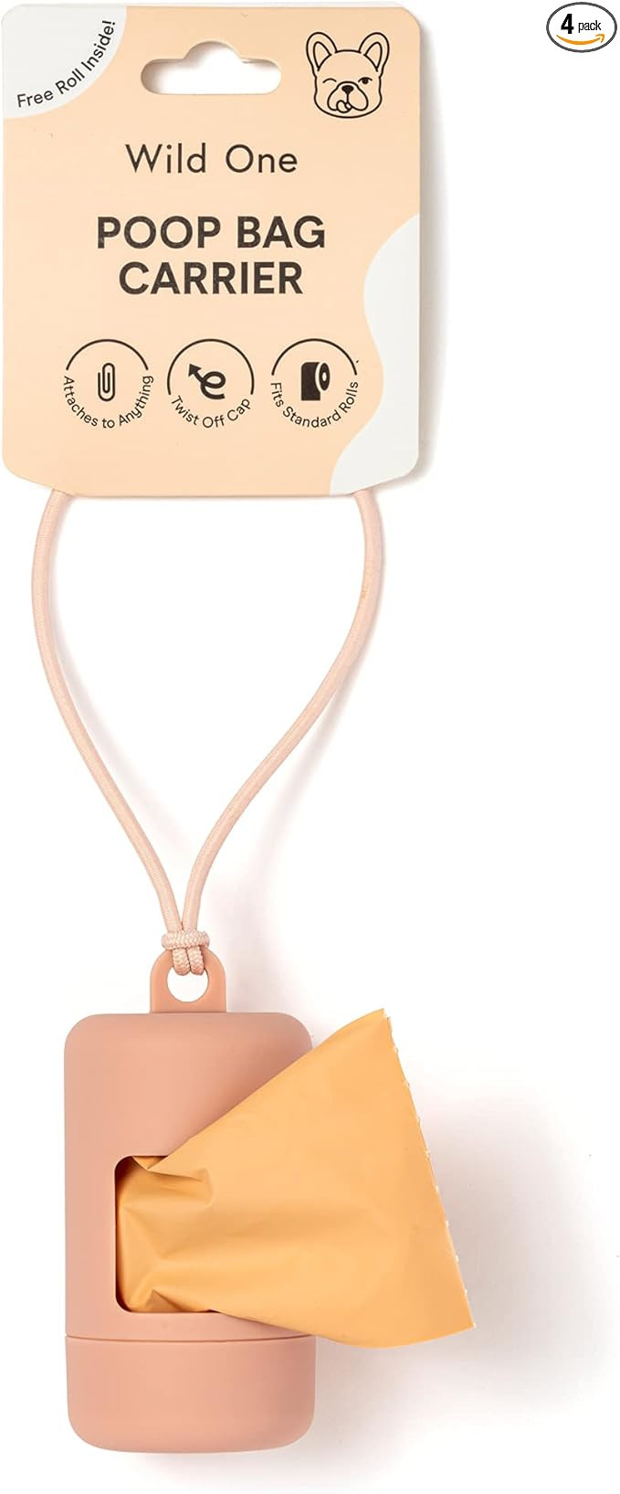 Wild One Poop Bag Holder and Dispenser for Dogs with Leash Attachment, Leak Proof, Easy Twist Top... | Amazon (US)