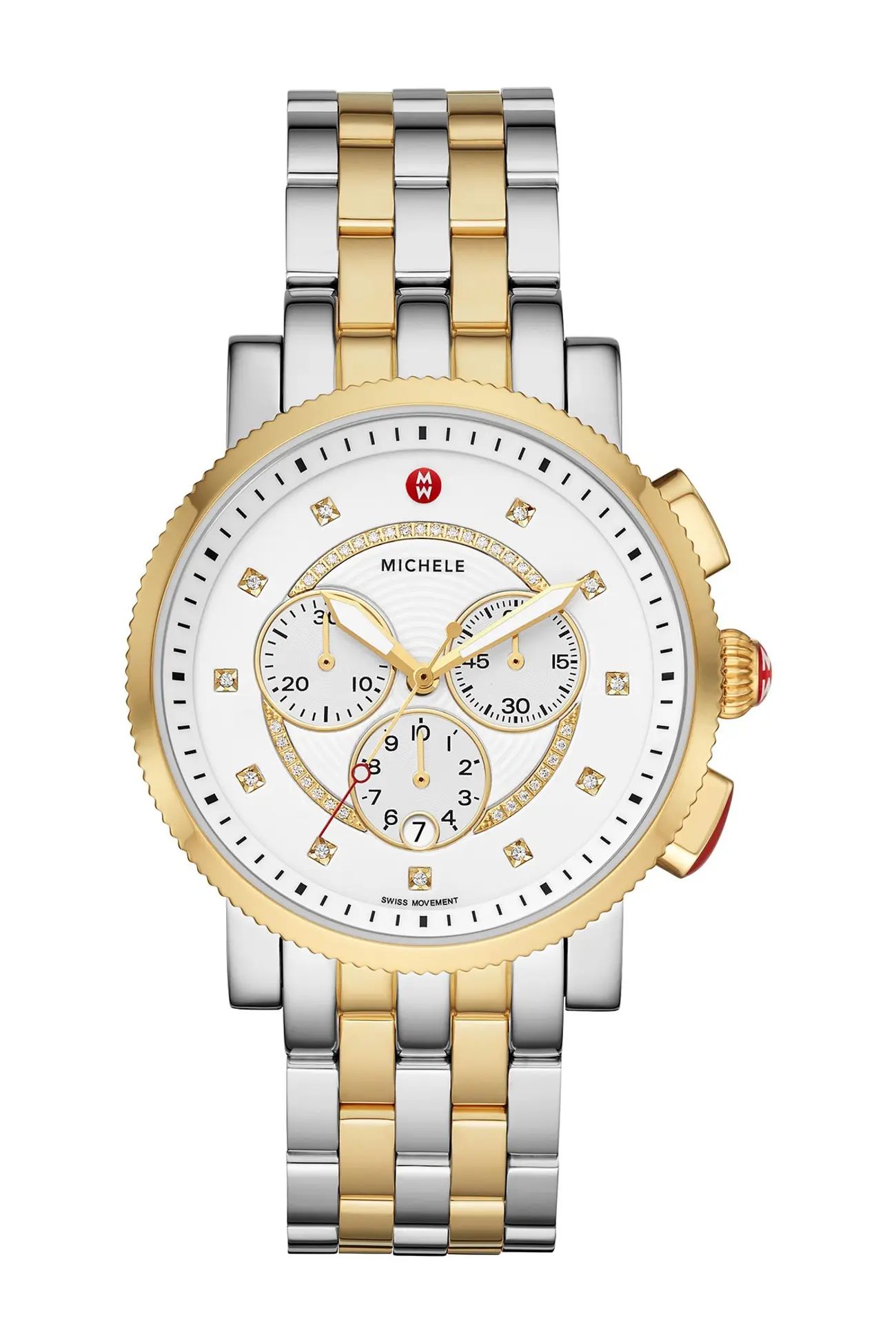 Michele | Women's Sport Sail Diamond Accent Two-Tone Bracelet Watch, 42mm - 0.13 ctw | Nordstrom ... | Nordstrom Rack