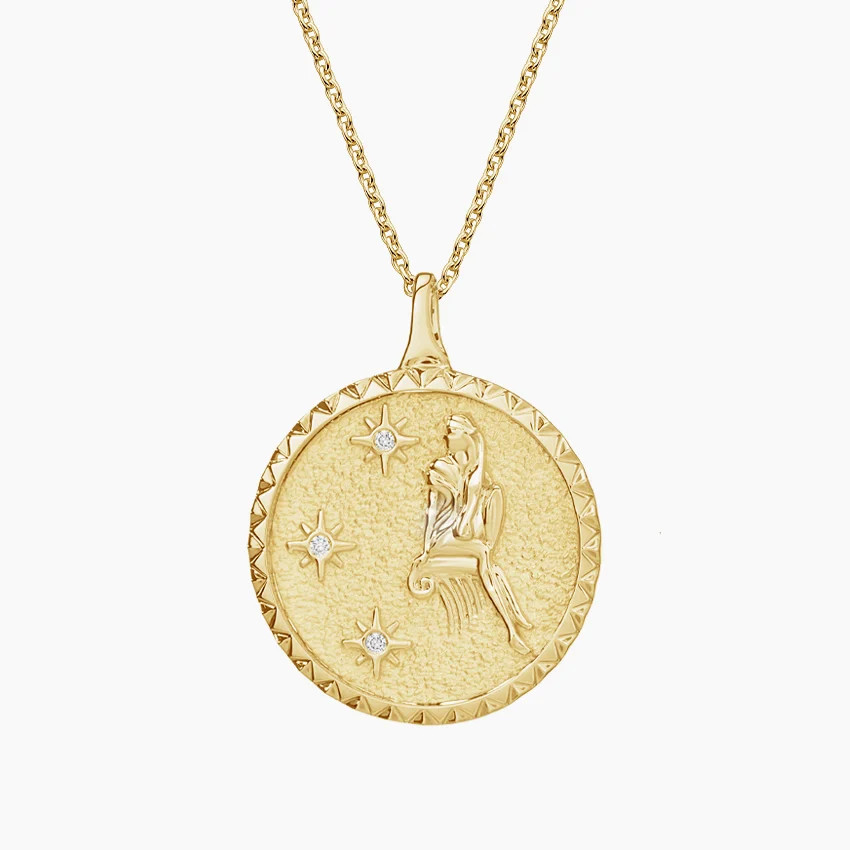 14K Yellow Gold Virgo Zodiac Diamond Pendant | Brilliant Earth