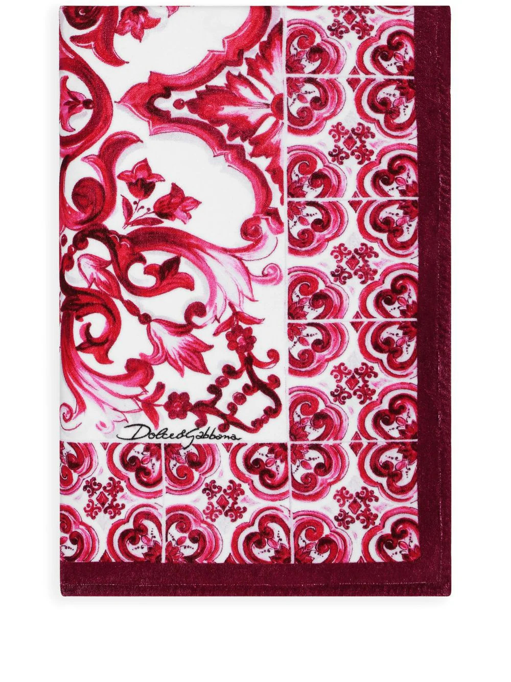 Dolce & Gabbana Majolica-print terry-cloth beach towel - White | Farfetch Global