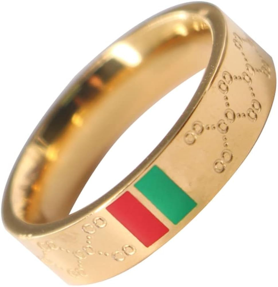 AROMIA Dainty Ring Gold Stainless Steel Silver Promise Ring Trendy Wedding Band Jewelry for Women... | Amazon (US)