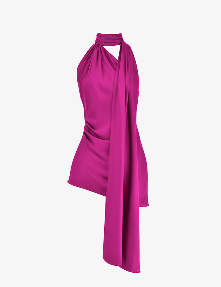 Aida asymmetric satin mini dress | Selfridges