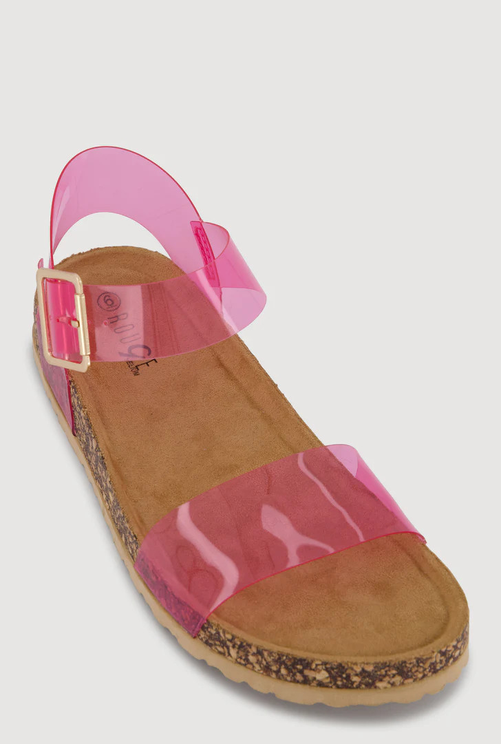 Ankle Strap Open Toe Cork Footbed Sandals | Rainbow Shops