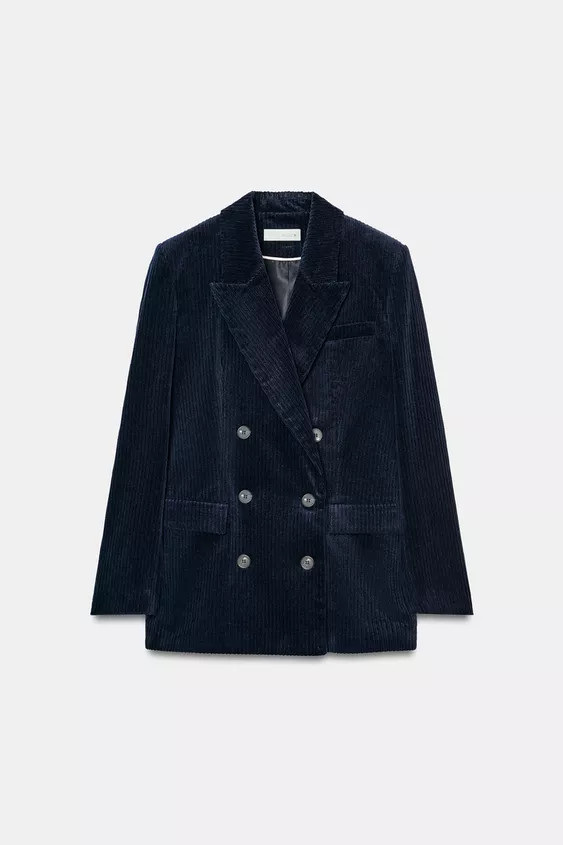 CORDUROY BLAZER WITH SHOULDER PADS | Zara UK