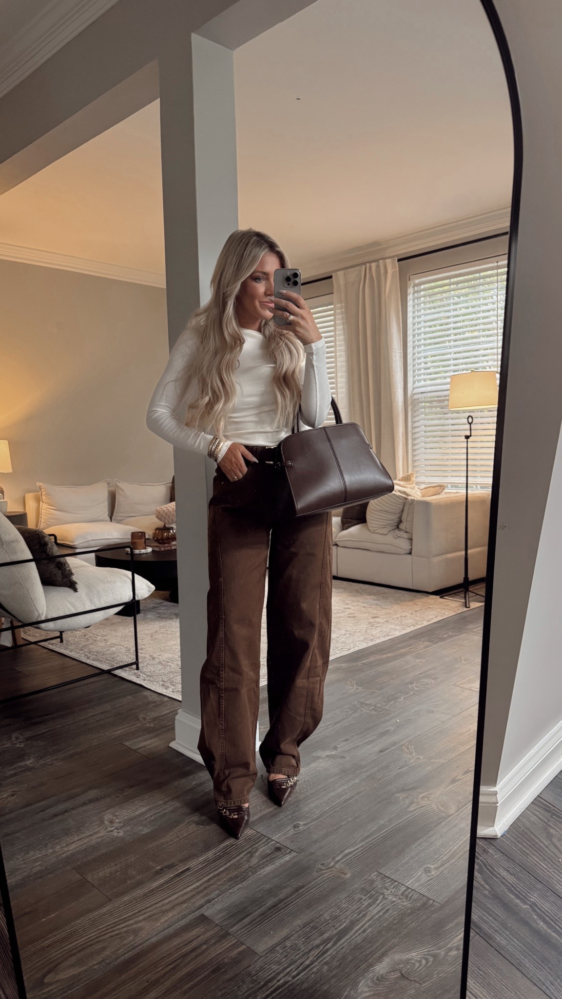 Fall outfit inspo/ grab this top! So adorable. Size down in the pants, wearing a size 28 but would prefer 27. 

#LTKSeasonal #LTKFindsUnder100 #LTKStyleTip