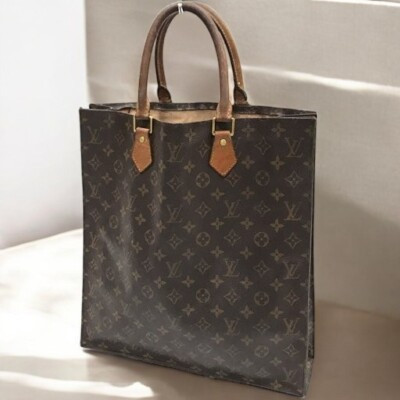 LOUIS VUITTON Monogram Sac Plat Hand Tote Bag Brown M51140 MI1000 Authentic LV  | eBay | eBay US