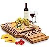 Bambusi Cheese Board and Knife Set - Bamboo Wood Charcuterie Platter - Serving Tray with Cutlery ... | Amazon (US)