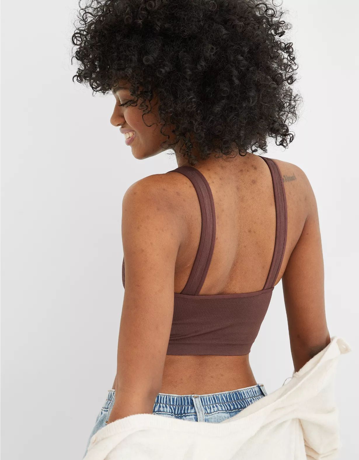 Aerie Seamless Square Neck Longline Bralette | American Eagle Outfitters (US & CA)