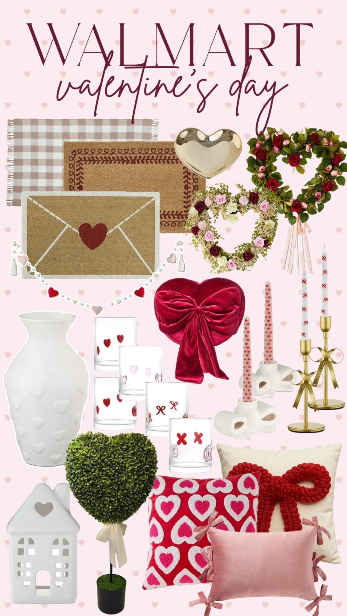 Walmart Valentine’s Day decor! #walmarthome Walmart home. Walmart new arrivals. Walmart Valentine’s Day finds.