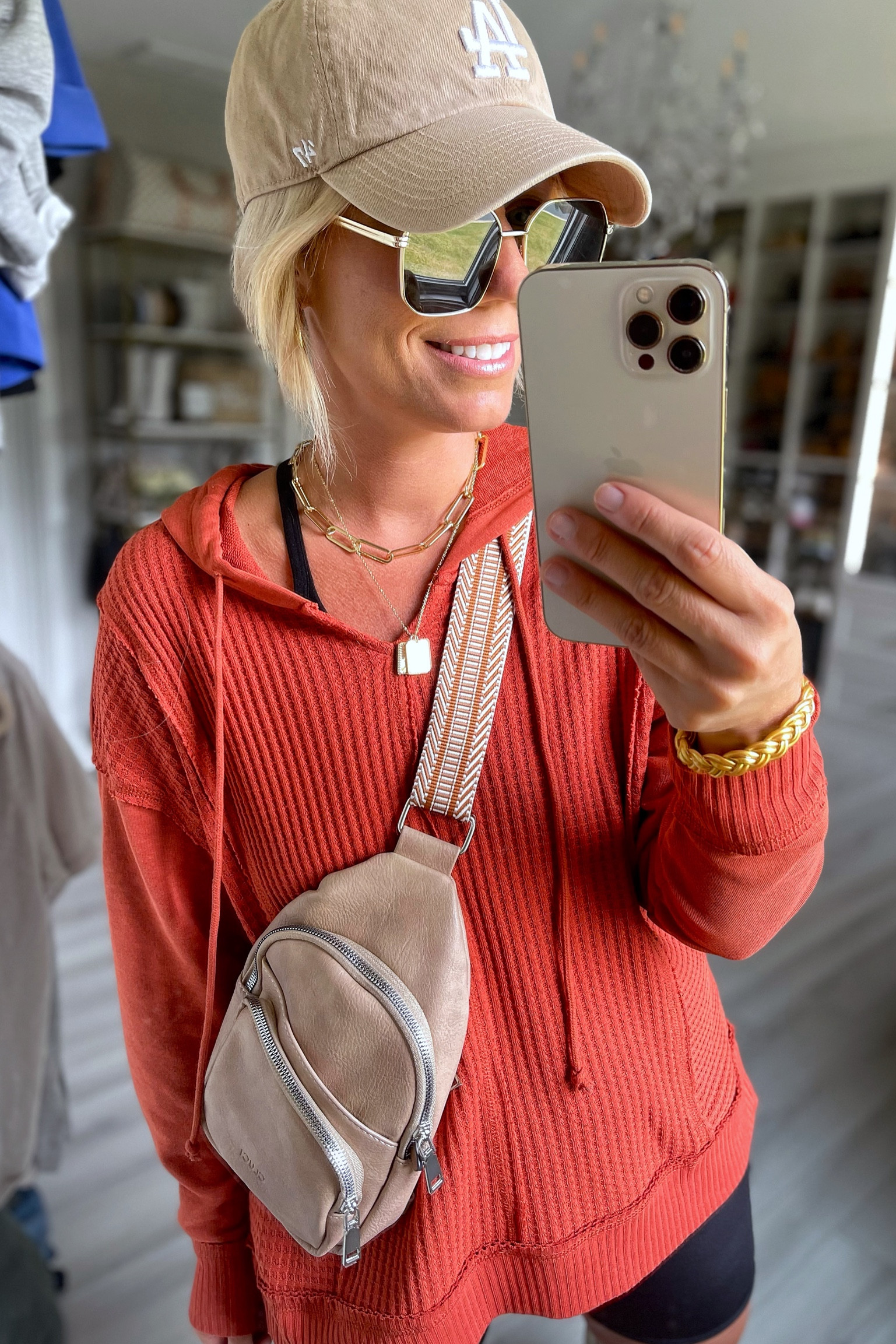 These waffle knit hoodies are 💣 🙌🏻🙌🏻🙌🏻🙌🏻🙌🏻😆 I recommend sizing up at least one! I’m wearing medium in both the hoodie and bike shorts!

#LTKstyletip #LTKunder50 #LTKSeasonal