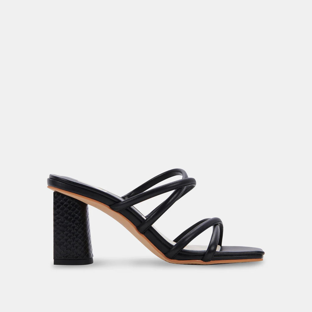 PATSI WIDE HEELS BLACK LEATHER | DolceVita.com