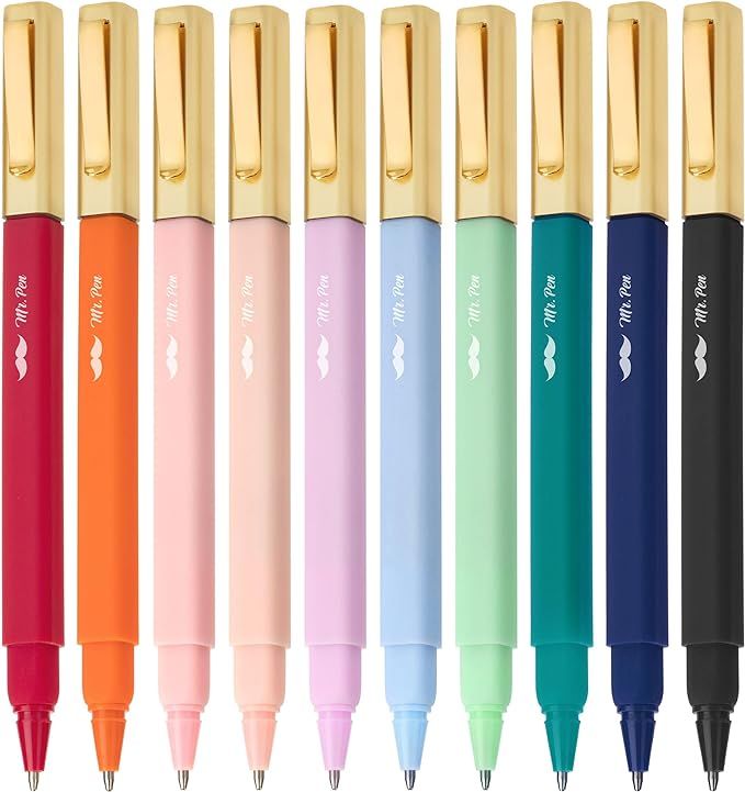 Mr. Pen- Aesthetic Pens, 10 Pack, Assorted Colors, Fast Dry, No Smear Bible Pens No Bleed Through... | Amazon (US)