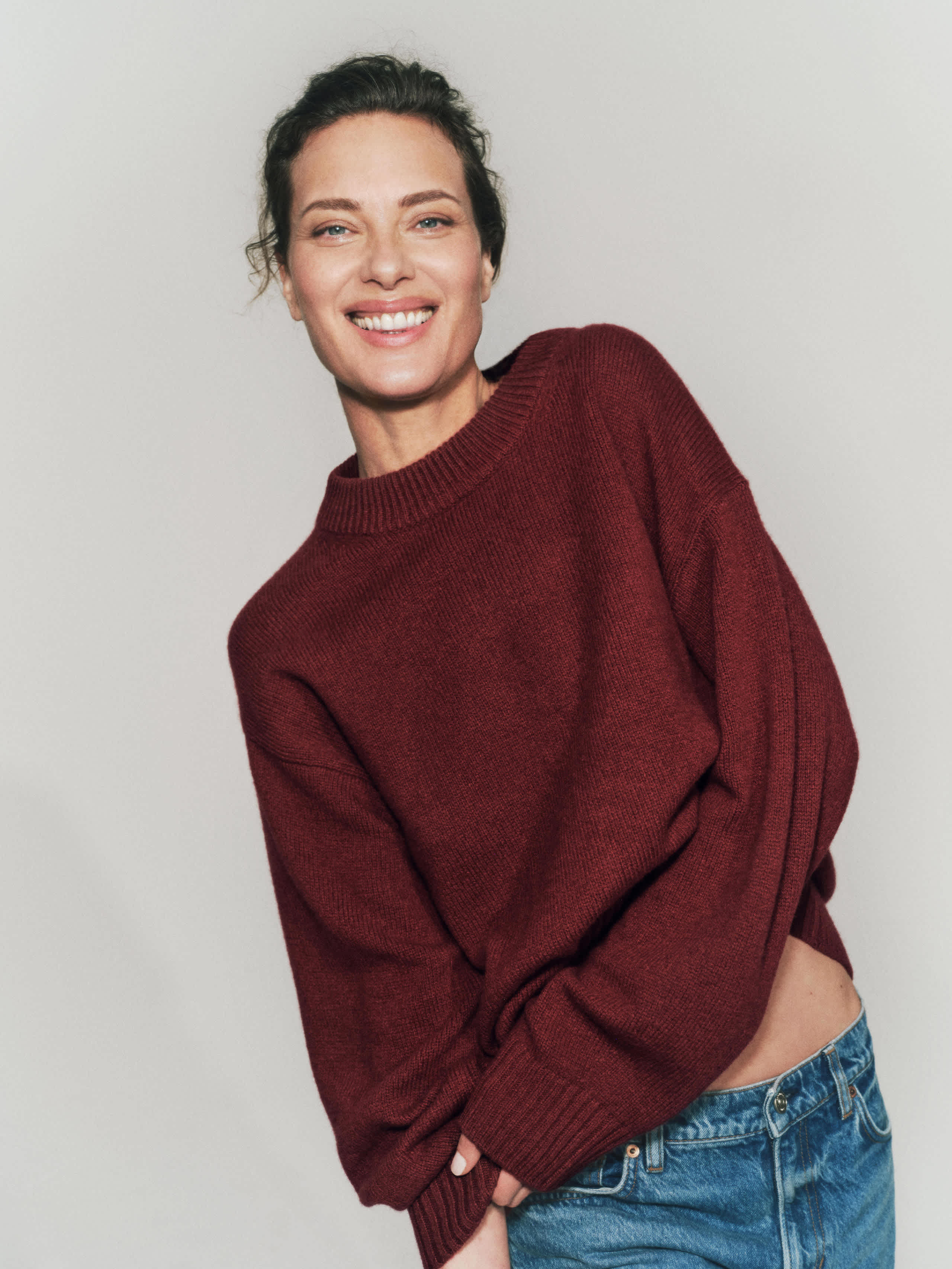 Reformation Cove Cashmere Oversized Crew Sweater Red Medium | Reformation (Global)