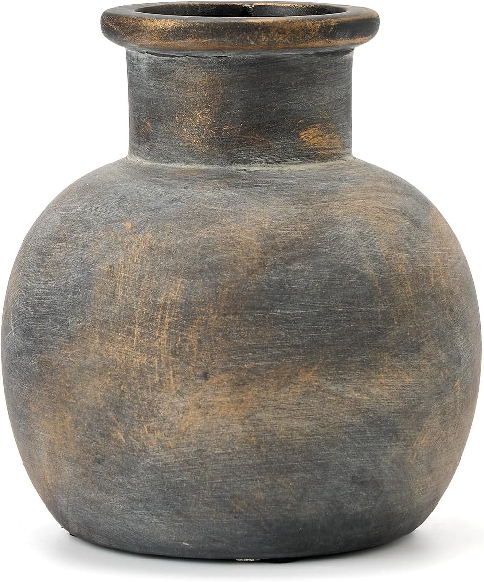 SIDUCAL Ceramic Rustic Farmhouse Vase | 6 Inch Pottery Decorative Flower Vase for Home Decor | Bo... | Amazon (US)