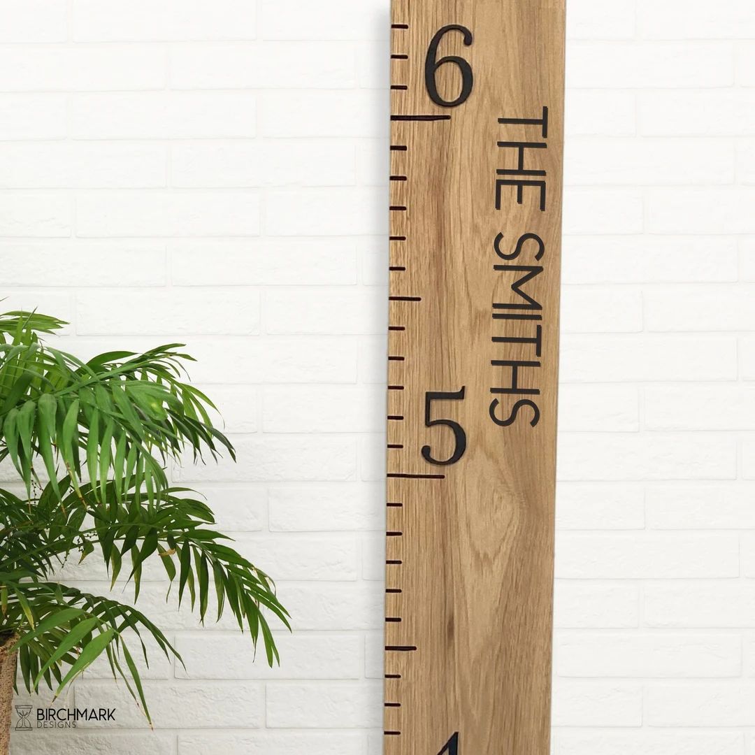 Hickory Growth Chart Ruler 3D Uppercase Font, Wooden Measuring Stick for Kids, Giant Wall Ruler, ... | Etsy (US)