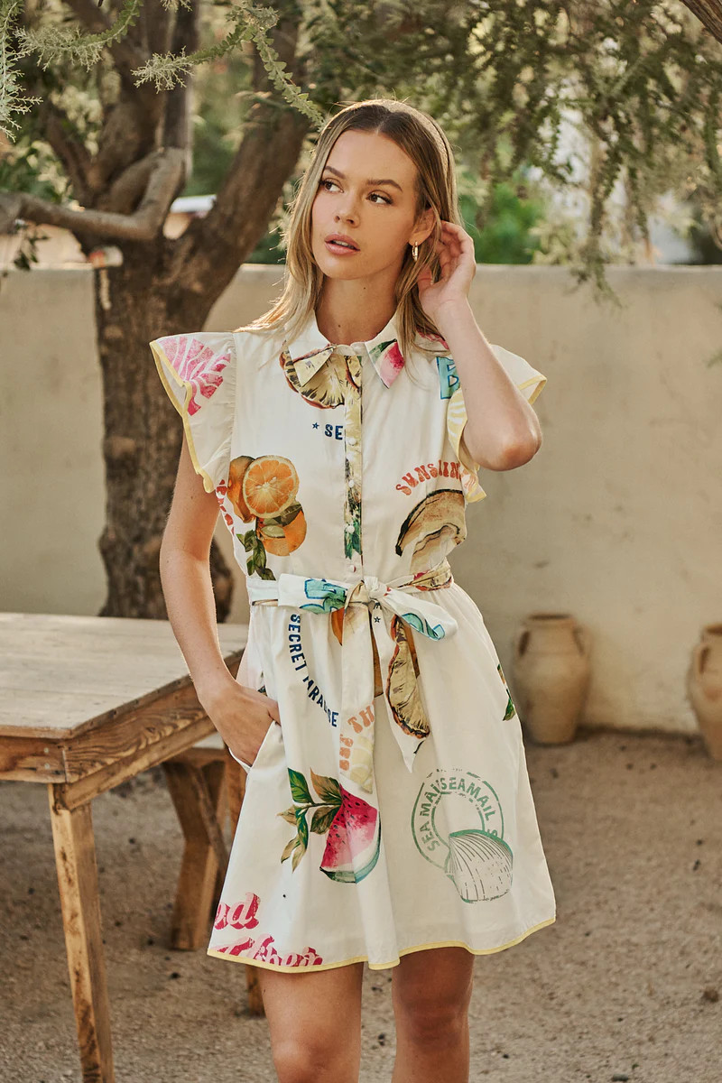 Zahra Island Maia Ruffle Collared Dress | Sugarlips