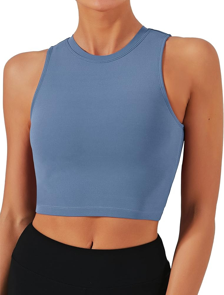 Natural Feelings Nudi Sports Bras for Women Removable Padded Yoga Tank Tops Sleeveless Fitness Wo... | Amazon (US)