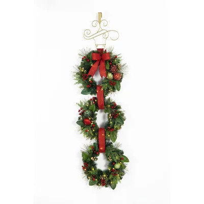 Member’s Mark Pre-Lit Classic 3-Wreath Door Hanger | Sam's Club