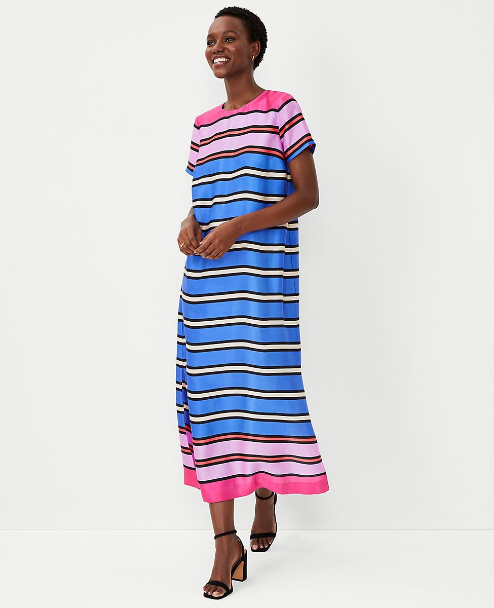 Multicolored Stripe Maxi Dress | Ann Taylor (US)