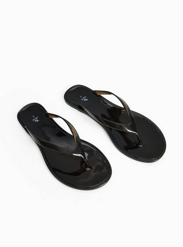 Buy Black Jelly Flip Flops 6 | Sandals | Tu | Tu Clothing