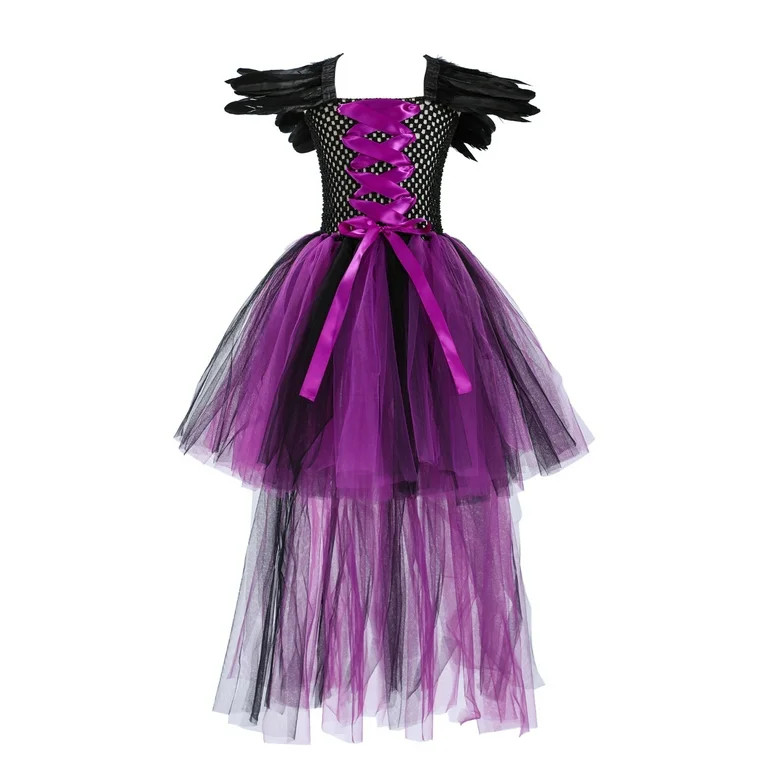 Generic Toddler Kids Baby Girls Magnificent Witch Halloween Rainbow Black Gown Fancy Dress Up Par... | Walmart (US)