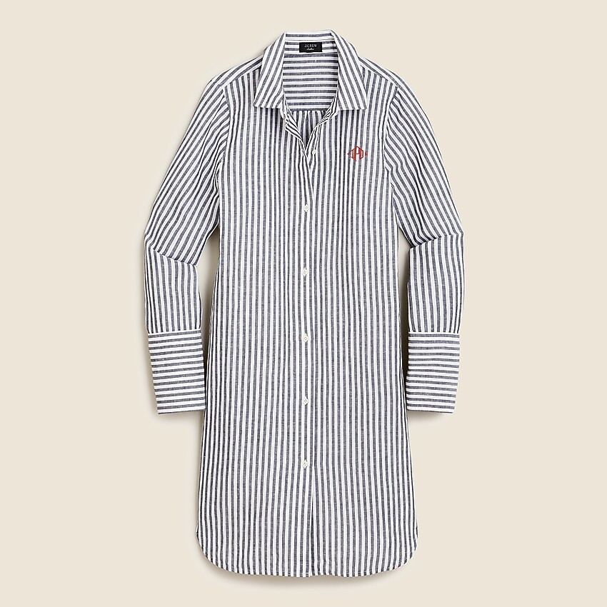 Cotton-linen beach shirt in stripe | J. Crew US