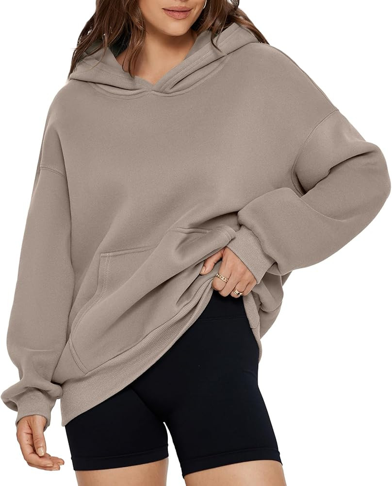 Glamaker Women's Oversized Essentials Hoodies Fleece Sweatshirts Fall Long Sleeve Sweater Pullove... | Amazon (US)