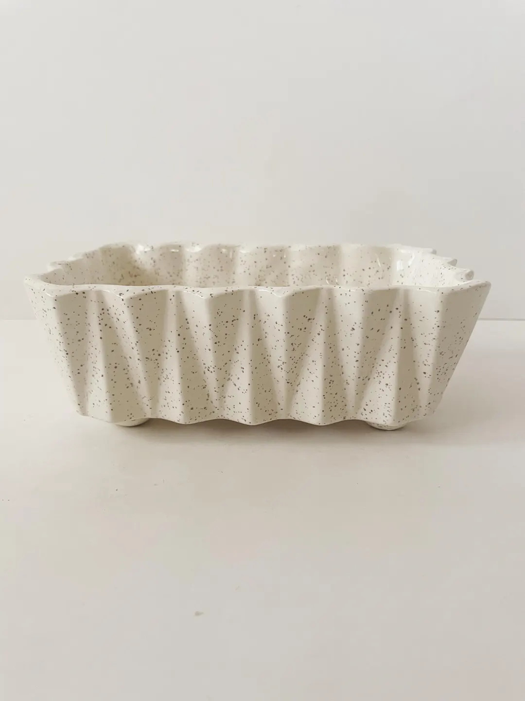 Vintage Cream Speckled Planter - Etsy | Etsy (US)