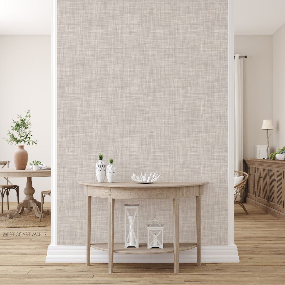 Seagrass Wallpaper / Linen Wallpaper / Natural Wallpaper / Texture Wallpaper / Accent Wall / Neut... | Etsy (US)