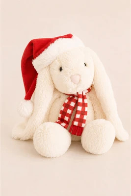 Embroidered Large Cuddle Plush Friends™ | Christmas Bunny | Caden Lane