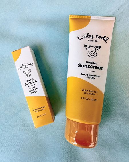 Tubby Tod Sun Sets ☀️

-Broad Spectrum SPF 50 (Sunscreen), 30 (Sunstick) or 15 (Lip Balm)
-Water resistant for up to 80 minutes of sun, sweat, swim
-Safe for sensitive skin
-Won't leave an icky residue or greasy feel

#LTKtravel #LTKbaby #LTKswim