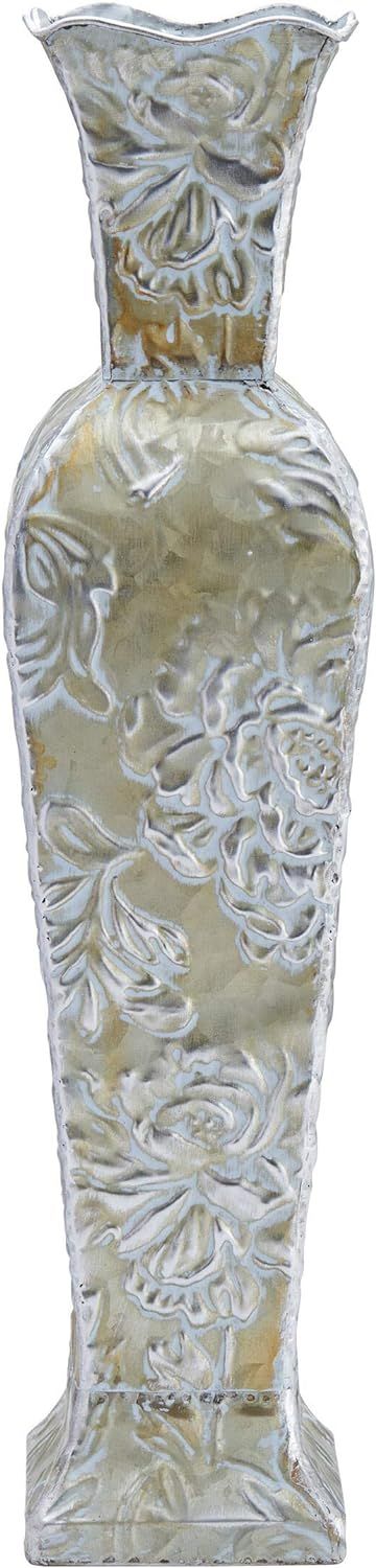 Elements Embossed Metal Table Centerpiece Home Dried Flower and Artificial Floral Arrangements, L... | Amazon (US)