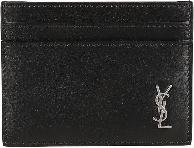 Saint Laurent Men's TINY CASSANDRE card case in matte leather | Amazon (US)