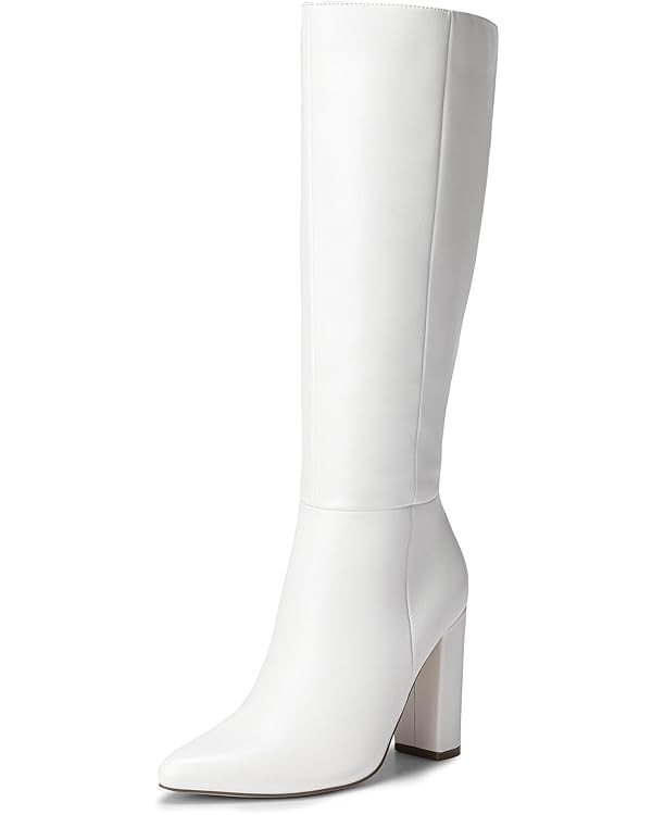 DREAM PAIRS Knee High Boots Women Chunky Heel Pointed Toe Tall Boots for Women Side Zipper Long B... | Amazon (US)