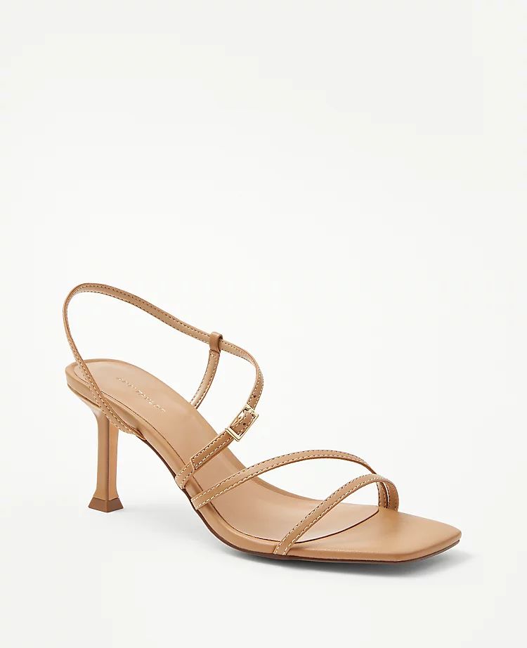 Leather Strappy Heeled Sandals | Ann Taylor (US)