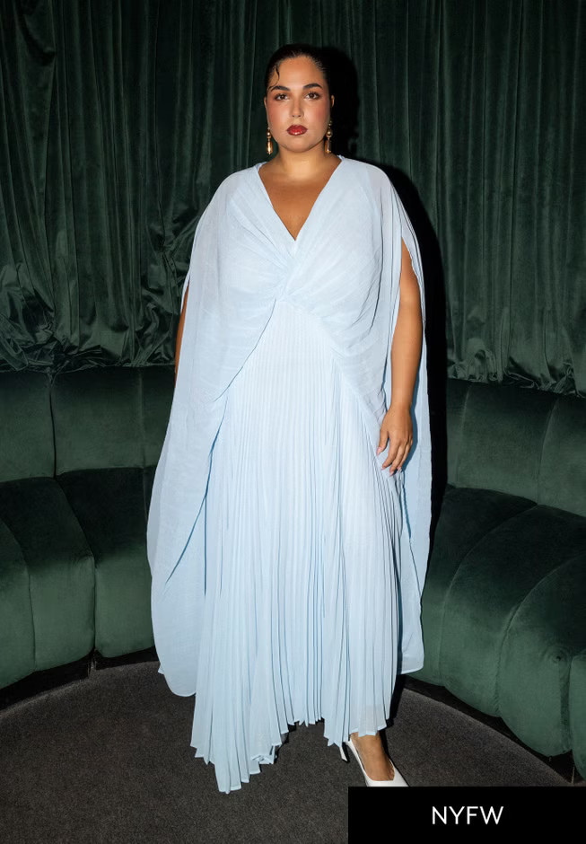 Pleated Cape Gown | Eloquii