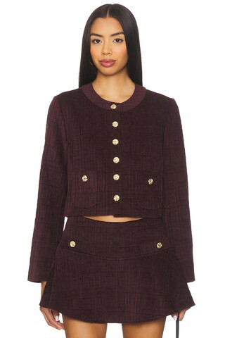 Amanda Uprichard Braswell Jacket in Aubergine from Revolve.com | Revolve Clothing (Global)