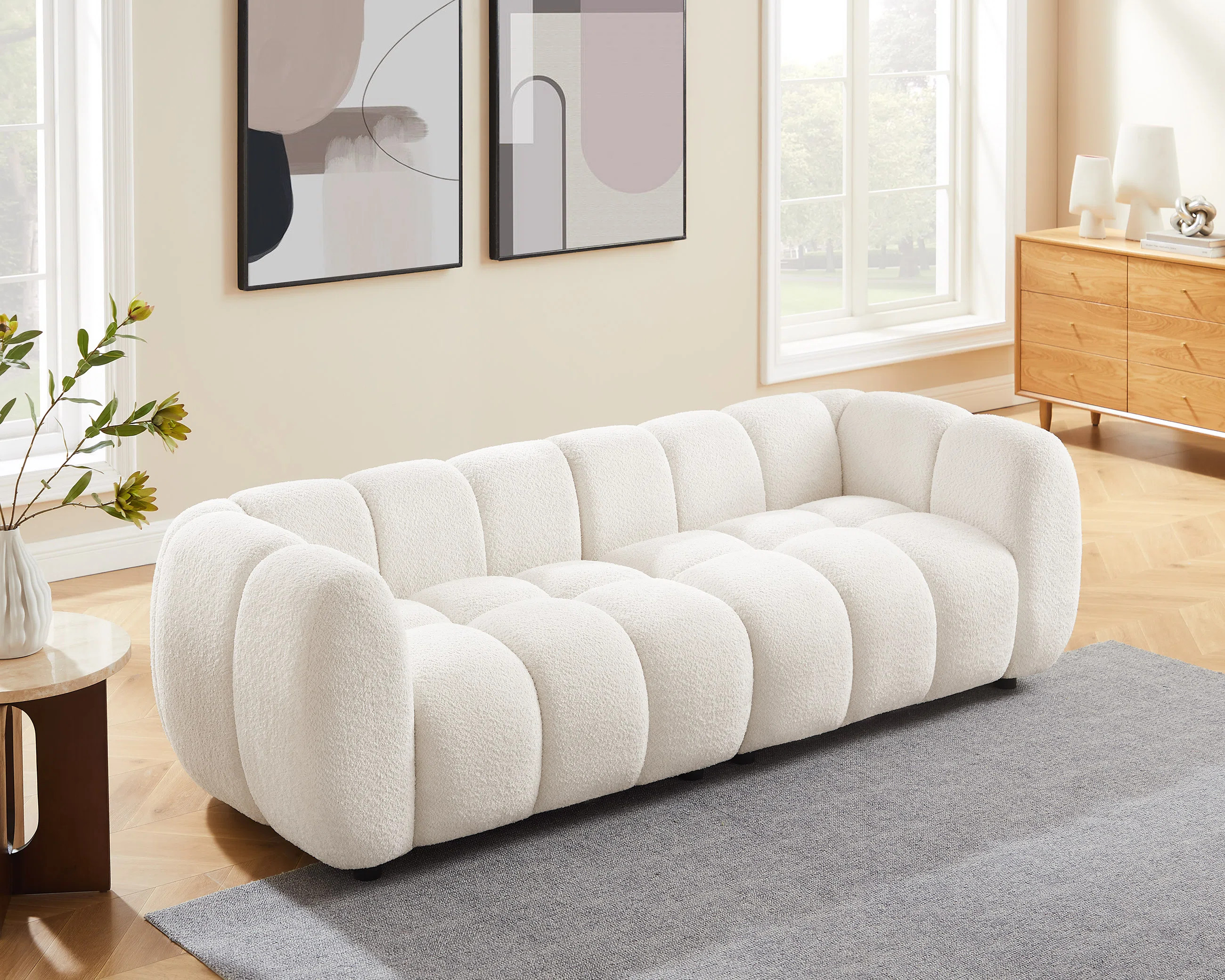 Modern Upholstered Sofa, Tufted Couch | Wayfair North America