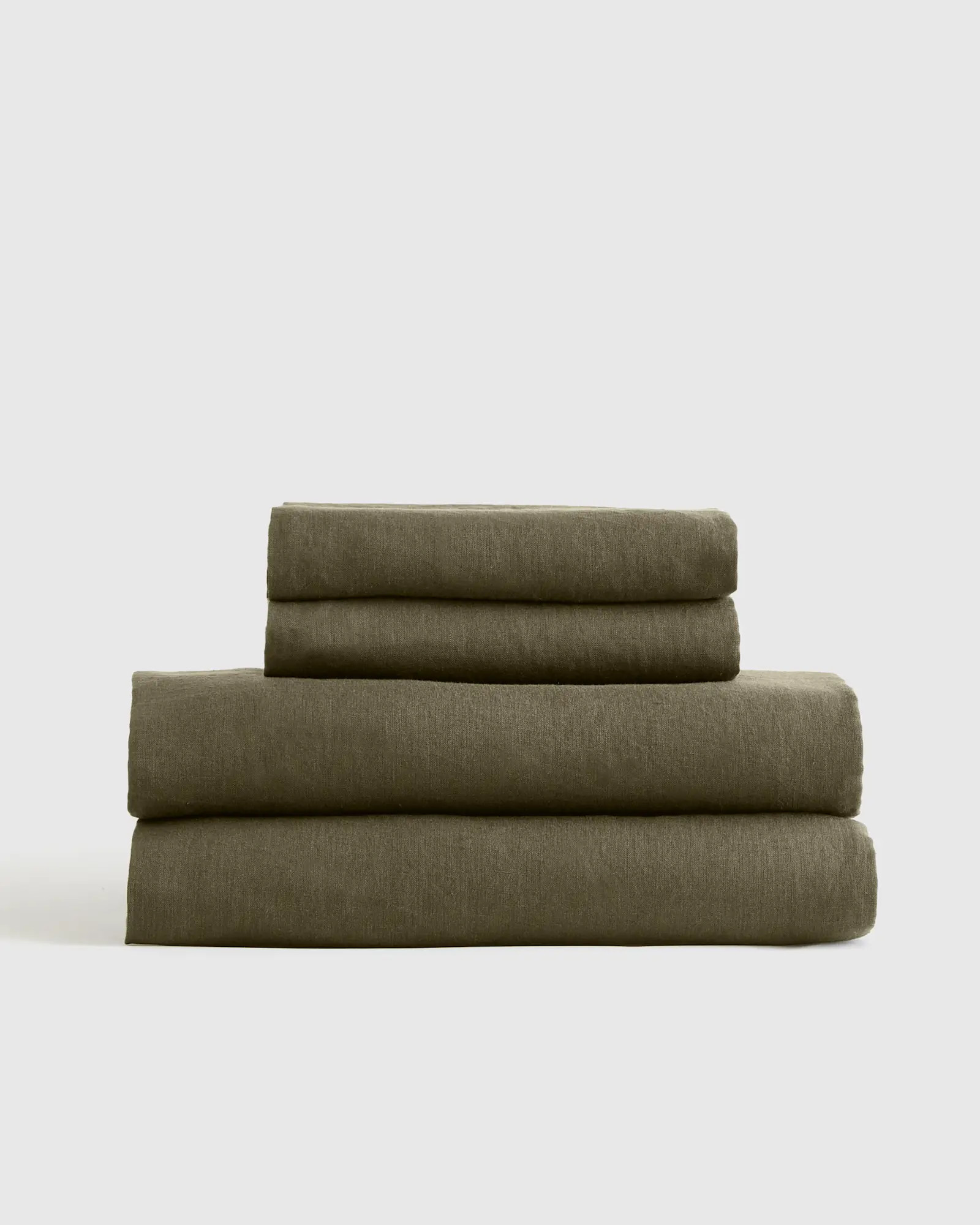 European Linen Sheet Set in Dusty Olive | Quince