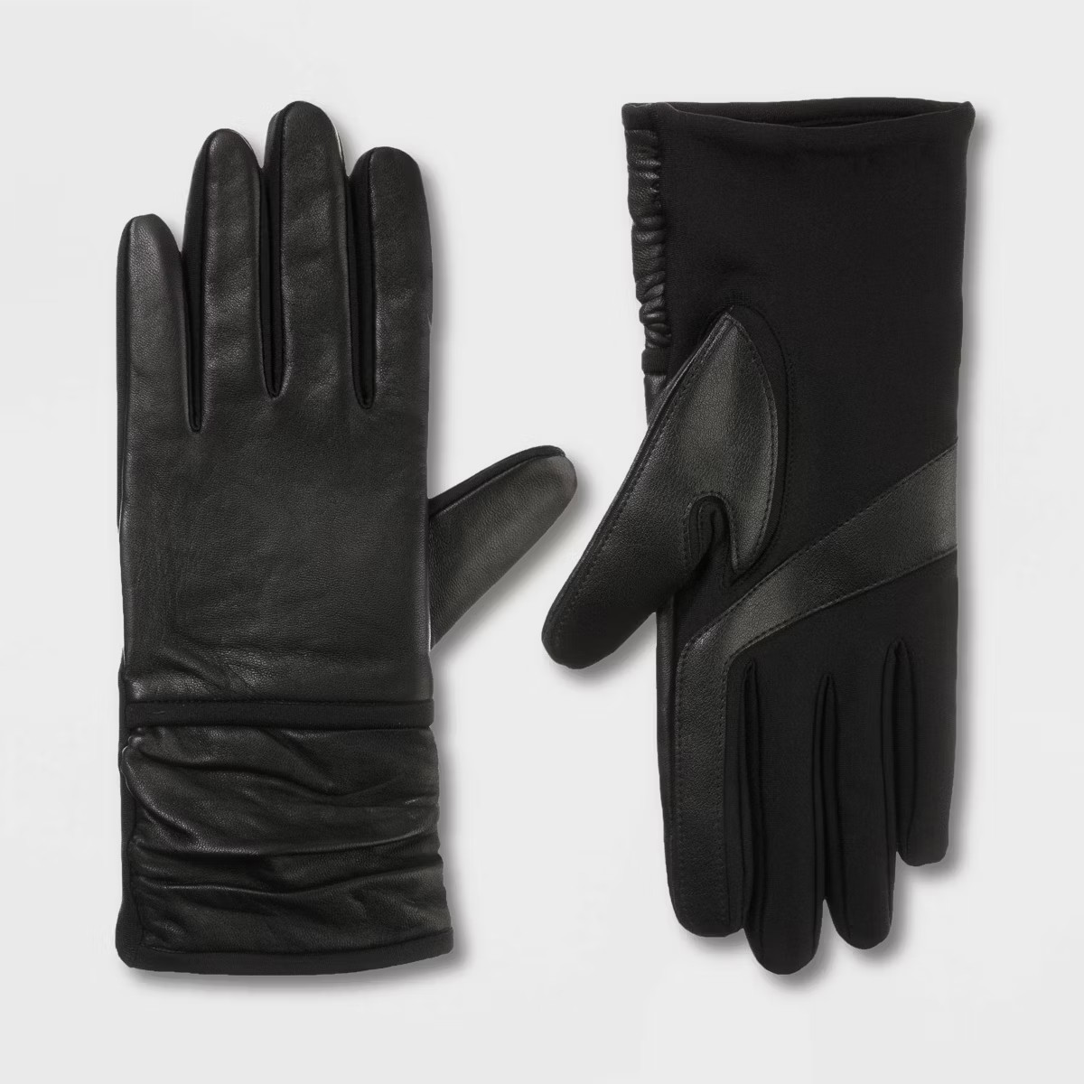 Isotoner Adult Faux Leather Gathered Wrist Gloves | Target