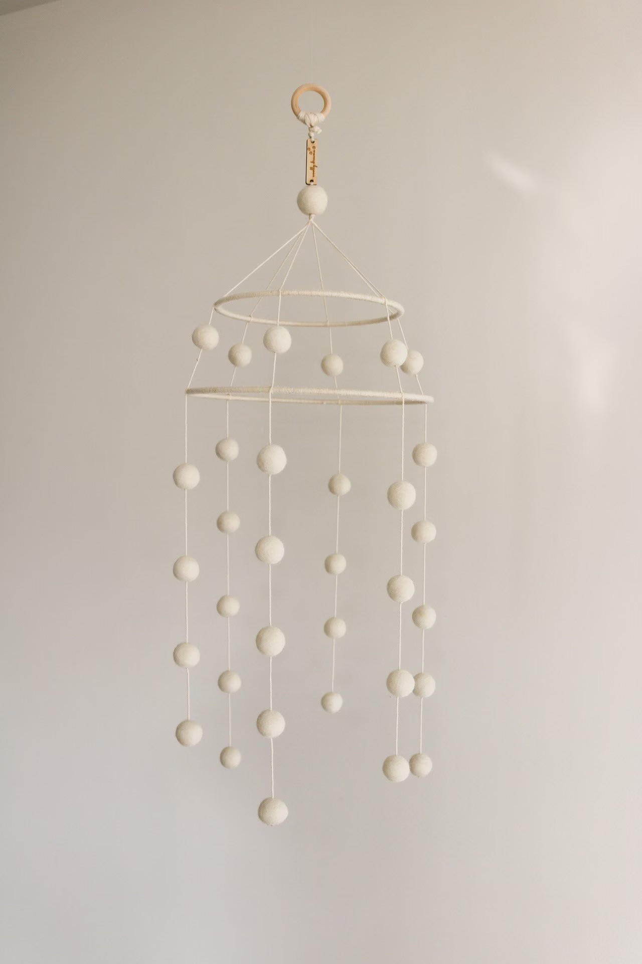 Little Dreamer Custom Felt Wool Ball Mobile Tiered Double Hoop, Choose Colour, Made to Order, Mod... | Etsy (US)