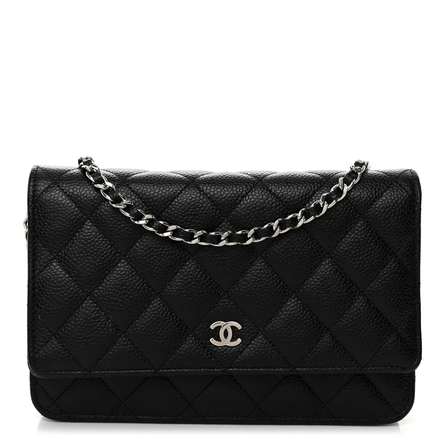 Caviar Quilted Wallet on Chain WOC Black | FASHIONPHILE (US)