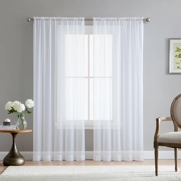 Daxin Polyester Sheer Curtain Pair (Set of 2) | Wayfair North America