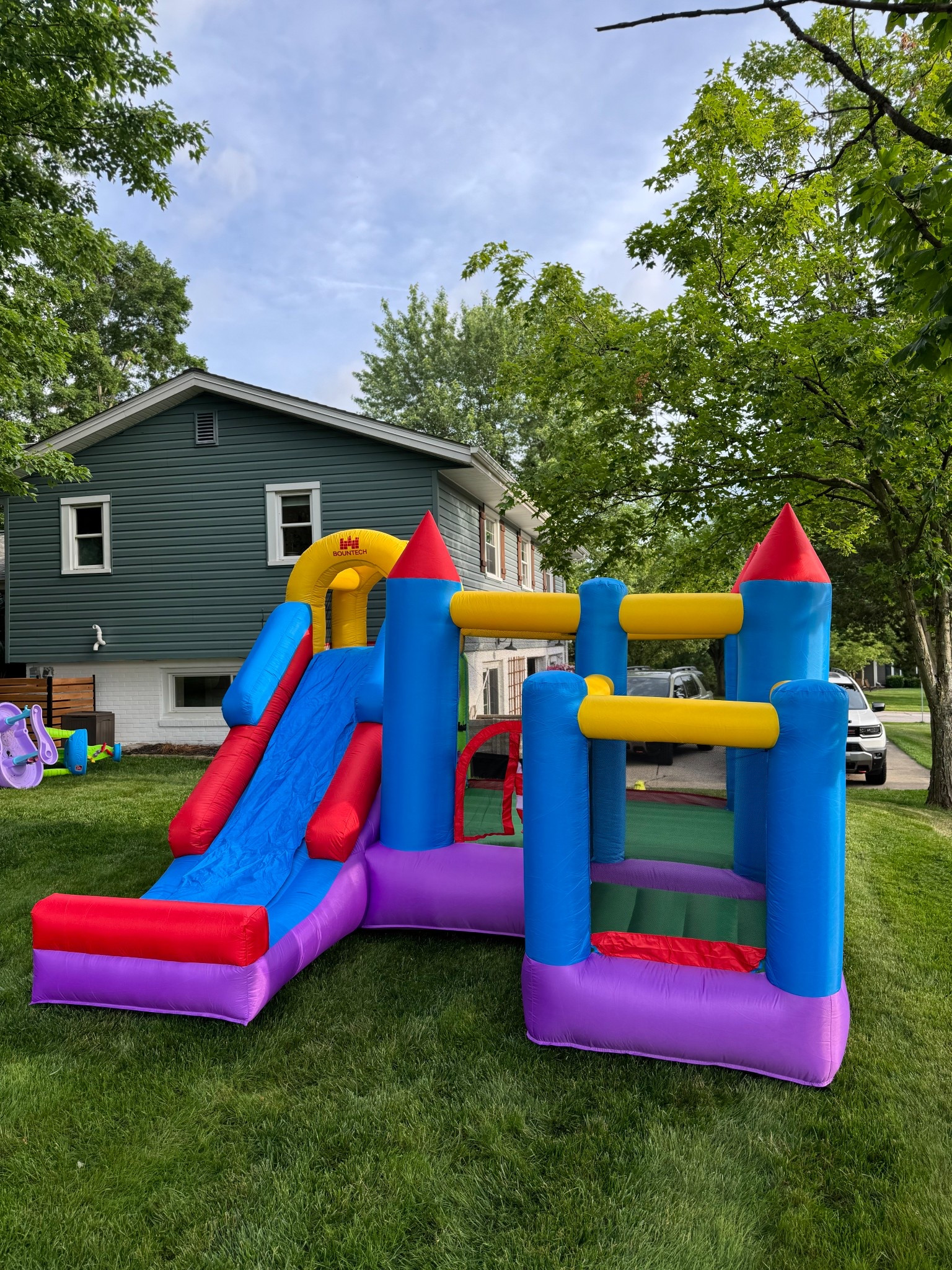 New bounce house!!!! This one’s absolutely amazing! No water // love the slide and the little area for balls! 

Bounce house, target finds, toddler favorites, inflatable slides, ball pit, summer fun, backyard toys 

#LTKFamily #LTKSummerEdit #LTKKids