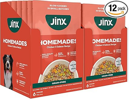 Jinx Salmon Wet Dog Food Topper, Mix with Dry Dog Food, Made with Real Salmon & Chicken, Bone Bro... | Amazon (US)