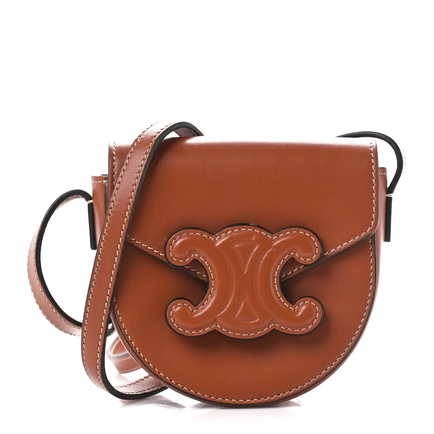 Smooth Calfskin Triomphe Mini Besace Crossbody Tan | FASHIONPHILE (US)