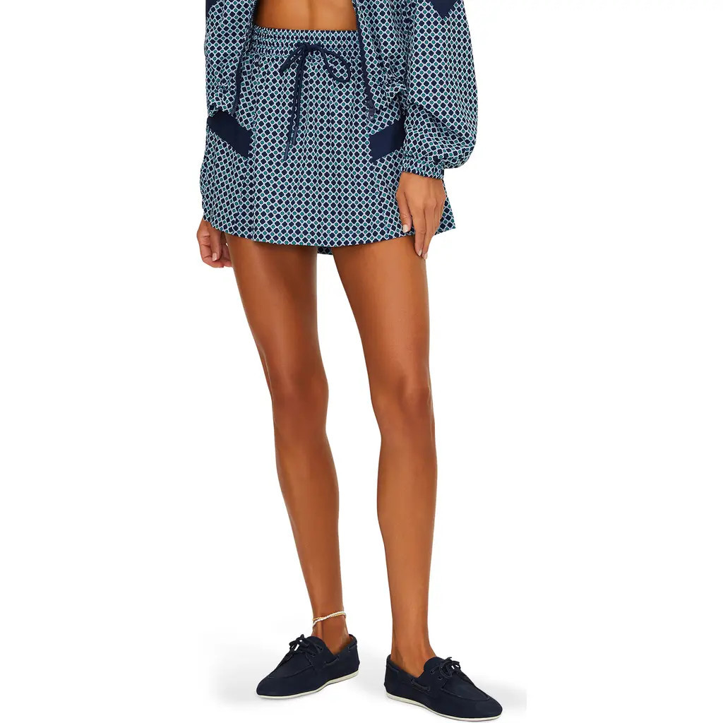 Beach Riot Clyde Tie Waist Miniskirt in Twilight Tides Geo at Nordstrom, Size Small | Nordstrom