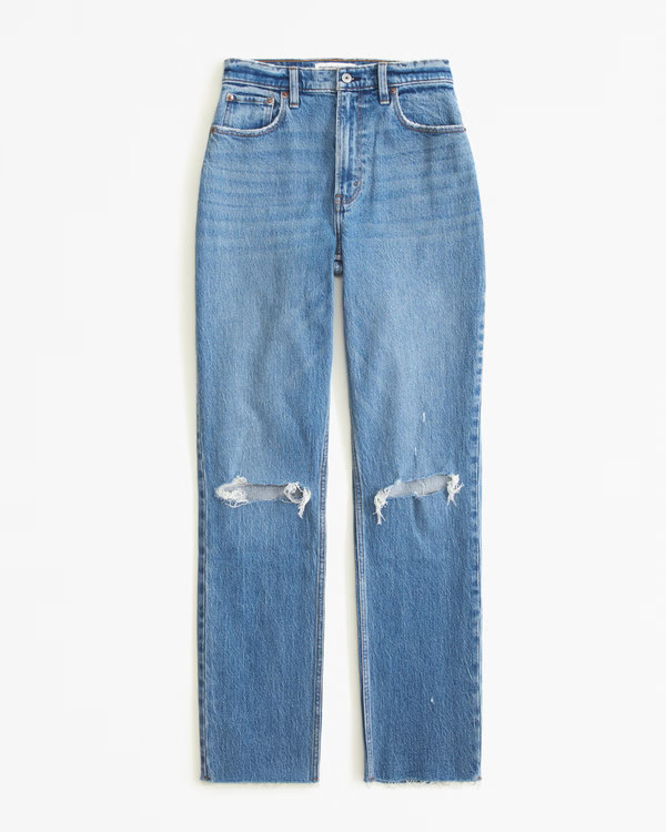 Women's Curve Love Ultra High Rise 90s Straight Jean | Women's Clearance | Abercrombie.com | Abercrombie & Fitch (US)